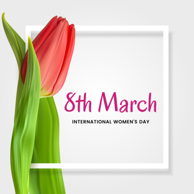 White 8 March Happy Woman's Day Instagram Post