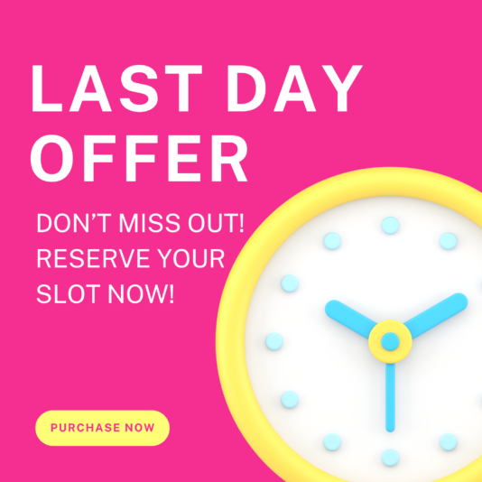 Last hour offer pink and yellow instagram post